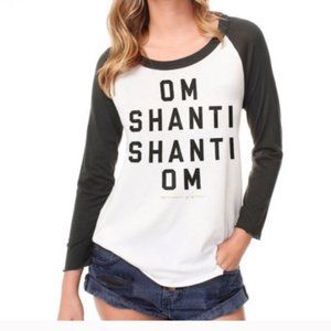 Rare! NWT! Spiritual Gangster Om Shanti Baseball Raglan 3/4 Length Shirt